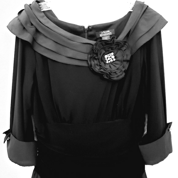 La Nouvelle Renaissance 1950's Black Retro Inspired Swing Dress - Picture 5 of 17